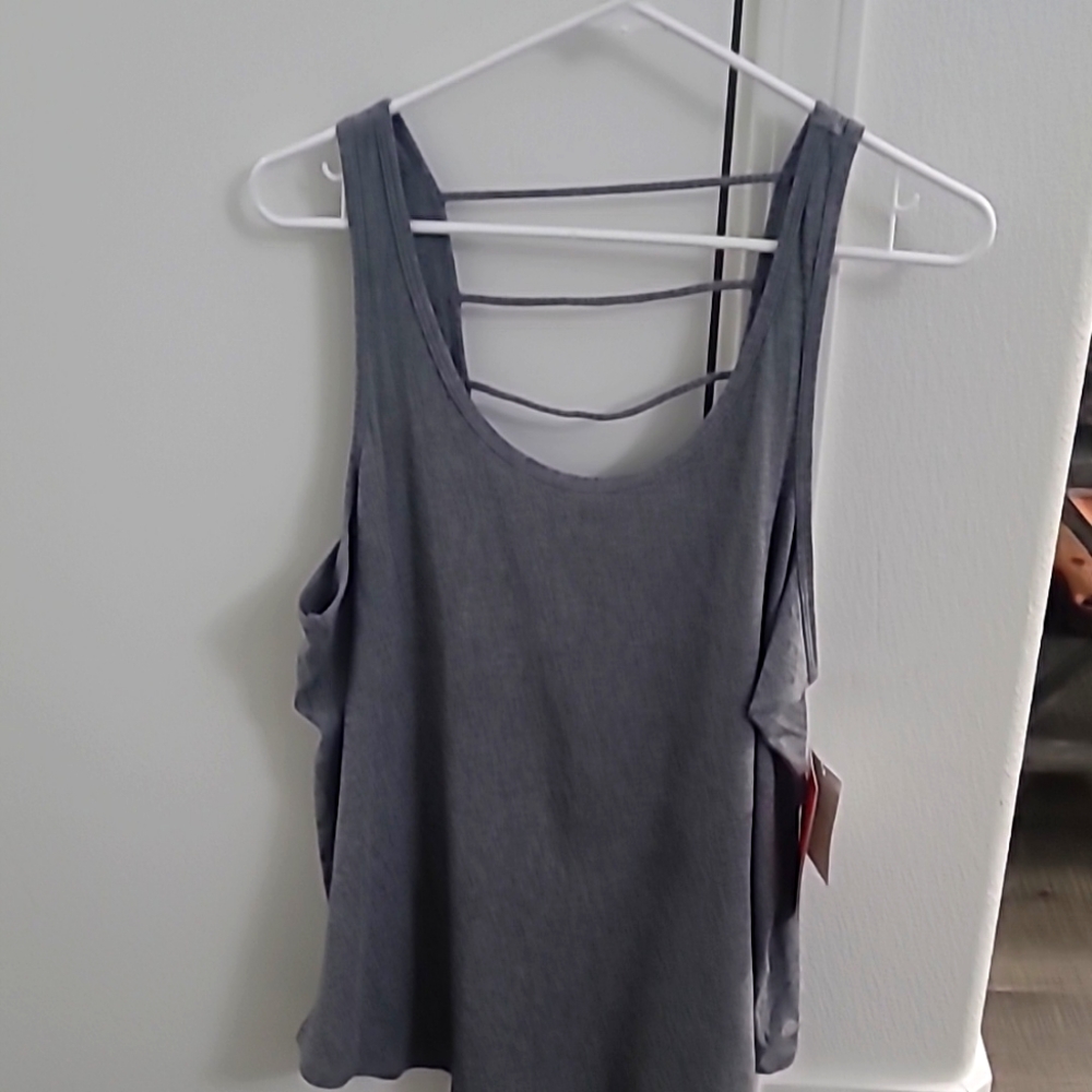 WOmens Zella Grey Relaxed Fit Tank Top LG